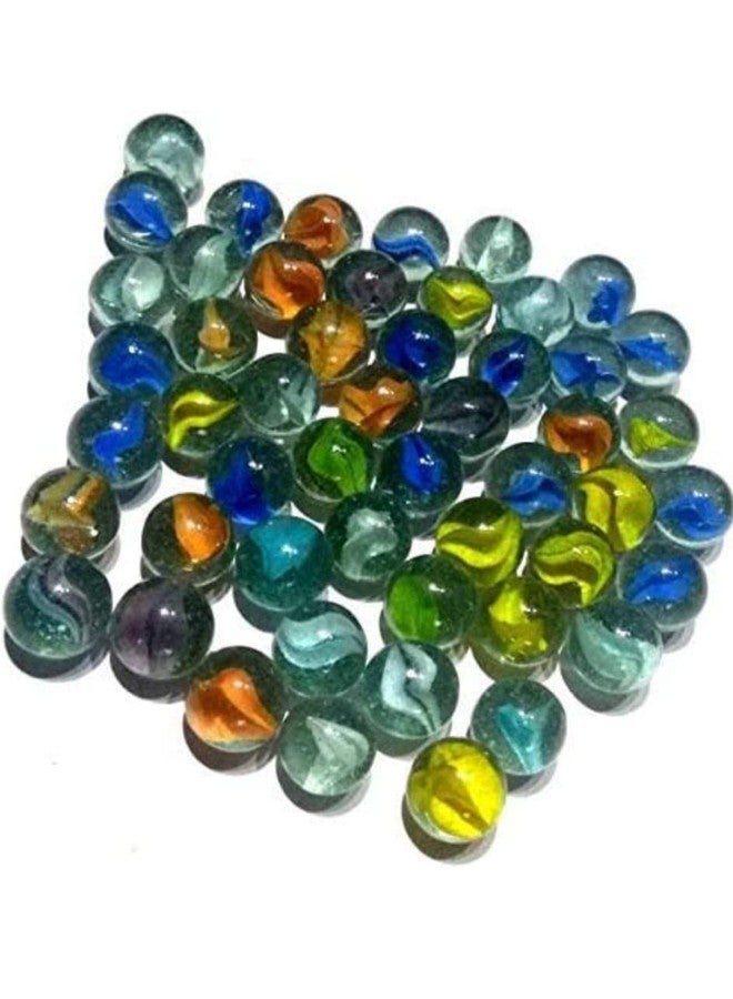FULLFILLS 50 pcs Glass Balls kanche goli 15mm Multi Colour Children Playing vase Decoration - Image 1